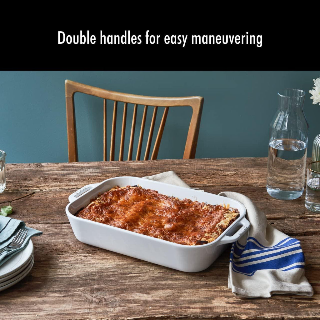 STAUB Ceramics Rectangular Baking Dish Set, 2 pc, White