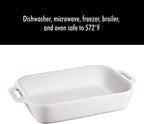 STAUB Ceramics Rectangular Baking Dish Set, 2 pc, White