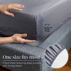 LuxClub 6 PC King Size Sheet Set Bamboo Sheets Deep Pockets 18" Eco Friendly Wrinkle Free Cooling Sheets Machine Washable Hotel Bedding Silky Soft -Silver King