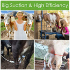 Electric Cow Goat MilMachine, Portable Pulsation MilMachine Single Bucket Piston Vacuum Pump 5L