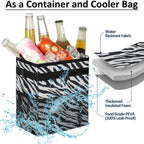 ELONGRIVER Car Trash Can Bin for Car Back Seat Leak Proof, Cute Car Trash Bag Hanging, Vehicle Trash Can for SUV Truck Van, Automotive Car Garbage Cans Front Seat Zebra