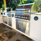 Outdoor Kitchen Double Access Door,33X22 Inch,304  Steel BBQ Gr