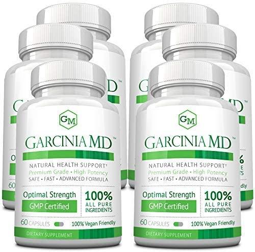 Approved Science® Garcinia MD - Increase Metabolism and Enhance Mood. All Natural & Vegan Friendly. 60 Capsules Per Bottle - 6 Bottle Supply