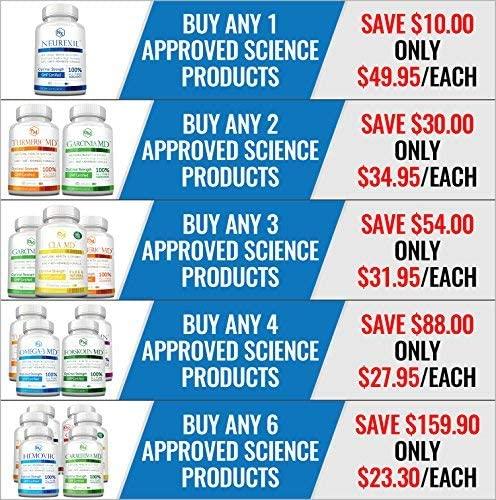 Approved Science® Garcinia MD - Increase Metabolism and Enhance Mood. All Natural & Vegan Friendly. 60 Capsules Per Bottle - 6 Bottle Supply