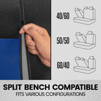 BDK PolyPro Car Seat Covers Full Set in Blue on Black – Front and Rear Split Bench Seat Covers, Easy to Install, Car Accessories for Auto Trucks Van SUV