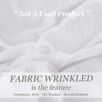 HIG 3 Piece Chic King Ruffle Duvet Cover Off - Handmade Rustic Ruffle - 100 Pre-Washed Microfiber Bedding Natural Wrinkle &amp; Breathable Zipper Closure &amp; Corner Ties (Hans), Hans-Off White