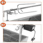 25W LarRoaster Spit Rotisserie BBQ Grill Whole Lamb Chicken Pig Lamb 4 Rubber