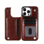 For  15/ 14/ 13/ 12/ 11 Pro Max/ Mini/ XR/ XS Max/ SE 2022/2020/ 7/ 8 Plus Wallet Case With Card Holder, PU Faux Leather Kickstand Card Slots Case, Double Magnetic Clasp And Durable Shockproof Cover