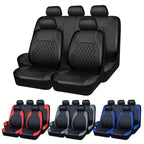 Upgrade Your Car Seats With Our Deluxe Quilted Faux Leather 5-Seat Cover - Universal Fit!