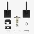 Halifax Square Matte Black Keyed Entry Door Lever Featuring SmartKey Security