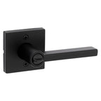Halifax Square Matte Black Keyed Entry Door Lever Featuring SmartKey Security
