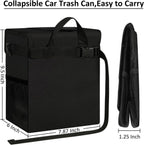 ELONGRIVER Car Trash Can Bin for Car Back Seat Leak Proof, Cute Car Trash Bag Hanging, Vehicle Trash Can for SUV Truck Van, Automotive Car Garbage Cans Front Seat Black