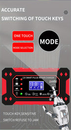 12V/6A Full Automatic Car Battery Charger Pulse Repair Charger For Car Truck Motorcycle Lawn Mower AGM/Gel Lead Acid Battery