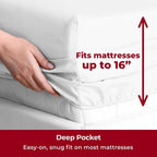 Mellanni Queen Sheet Set - 4 PC Iconic Collection Bedding Sheets &amp; Pillowcases - Hotel Luxury, Extra Soft, Cooling Bed Sheets - Deep Pocket up to 16" - Wrinkle, Fade, Stain Resistant (Queen, White)