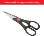 ZWILLING Twin Kitchen Shears, Multi-Purpose, Bottle Opener, Dishwasher Safe, Heavy Duty, Forged Stainless Steel Blades, Black