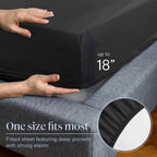 LuxClub 6 PC King Size Sheet Set Bamboo Sheets Deep Pockets 18" Eco Friendly Wrinkle Free Cooling Sheets Machine Washable Hotel Bedding Silky Soft - Black King