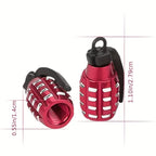4pcs Grenade Alloy Tire Valve Caps - Add Style To Your Car, Truck, Or Bike Wheels!