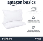 Basics 400 Thread Count Cotton Pillow Case, Standard, 30" L x 20" W, White - Set of 2