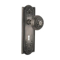Meadows Plate with Keyhole 2-3/8 in. Backset Antique Pewter Privacy Bed/Bath Egg and Dart Door Knob