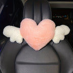 1pc Cute Cartoon Car Headrest Pillow, Neck Support Pillow, Cartoon Duck Love Heart Back Waist Pillow Seat Back Cushion Car Interior Decoration