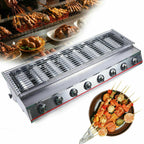 LarGas Grill Outdoor Party 8 Burner BBQ Grill Commercial Adjustable Height