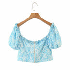 summer square collar chic blouse