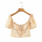 summer square collar chic blouse