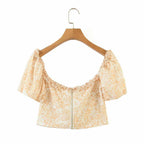 summer square collar chic blouse