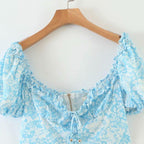 summer square collar chic blouse