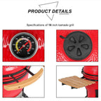 18 Inch Charcoal Grill Multiple CooSmoke Bake Roast For Courtyard Party US