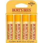 Burt's Bees Lip Balm, Moisturizing Lip Care, for All Day Hydration, 100% Natural, Original Beeswax with Vitamin E &amp; Peppermint Oil (4 Pack)