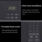 Walsh WSCMSR09BK-09 Countertop Microwave Oven,6 CooPrograms LED Lighting Push Button, 0.9 Cu. Ft/900W, Black