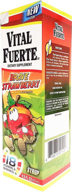 Vital Fuerte Strawberry Syrup 9.3 oz - Suplemento Multivitaminico sabor a Fresa (Pack of 24)
