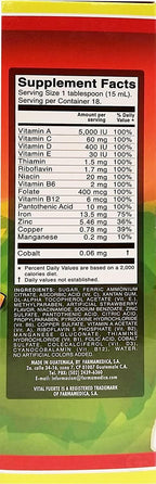 Vital Fuerte Strawberry Syrup 9.3 oz - Suplemento Multivitaminico sabor a Fresa (Pack of 24)