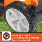 BLACK+DECKER 140cc OHV 21-Inch 2-in-1 Walk-Behind Push Gas Powered Lawn Mower - Perfect for Small to Medium Sized Yards - Side Discharge and Mulching Capabilities, Black and Orange