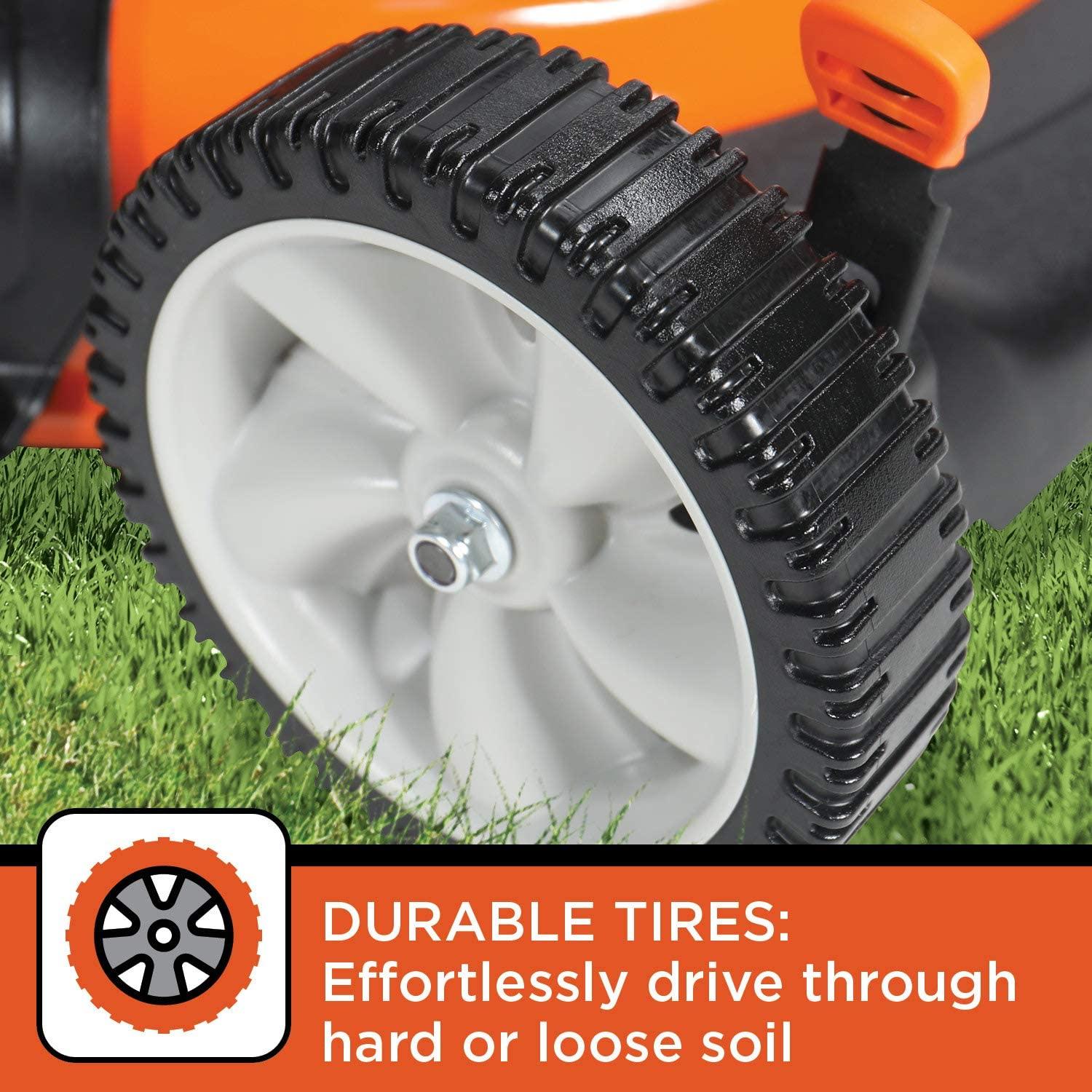 BLACK+DECKER 140cc OHV 21-Inch 2-in-1 Walk-Behind Push Gas Powered Lawn Mower - Perfect for Small to Medium Sized Yards - Side Discharge and Mulching Capabilities, Black and Orange