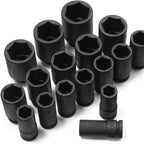 Neiko 02409A 3/4" Drive Deep Impact Socket Set, 22 Piece | Includes Ratchet &amp; Bar Drivers | SAE (7/8" - 2") | Cr-Mo Steel
