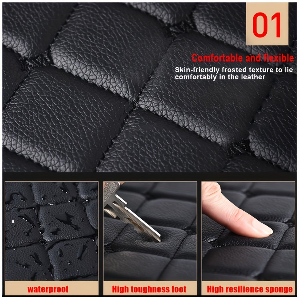 2pcs/4pcs Car Floor Mats Universal Waterproof Front Rear Full Set Auto Rugs Leather Car Carpet Accessories Interior