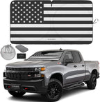 Autoamerics 1-Piece Windshield Sun Shade B&amp;W American Flag USA Patriotic  - Foldable Car Fits Easily to SUV &amp; Truck vehicles UV Ray Blocker Keeps Your Vehicle Cool Large