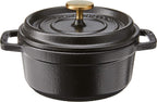 Staub Cast Iron 0.5-qt Round Cocotte - Matte Black, Made in France