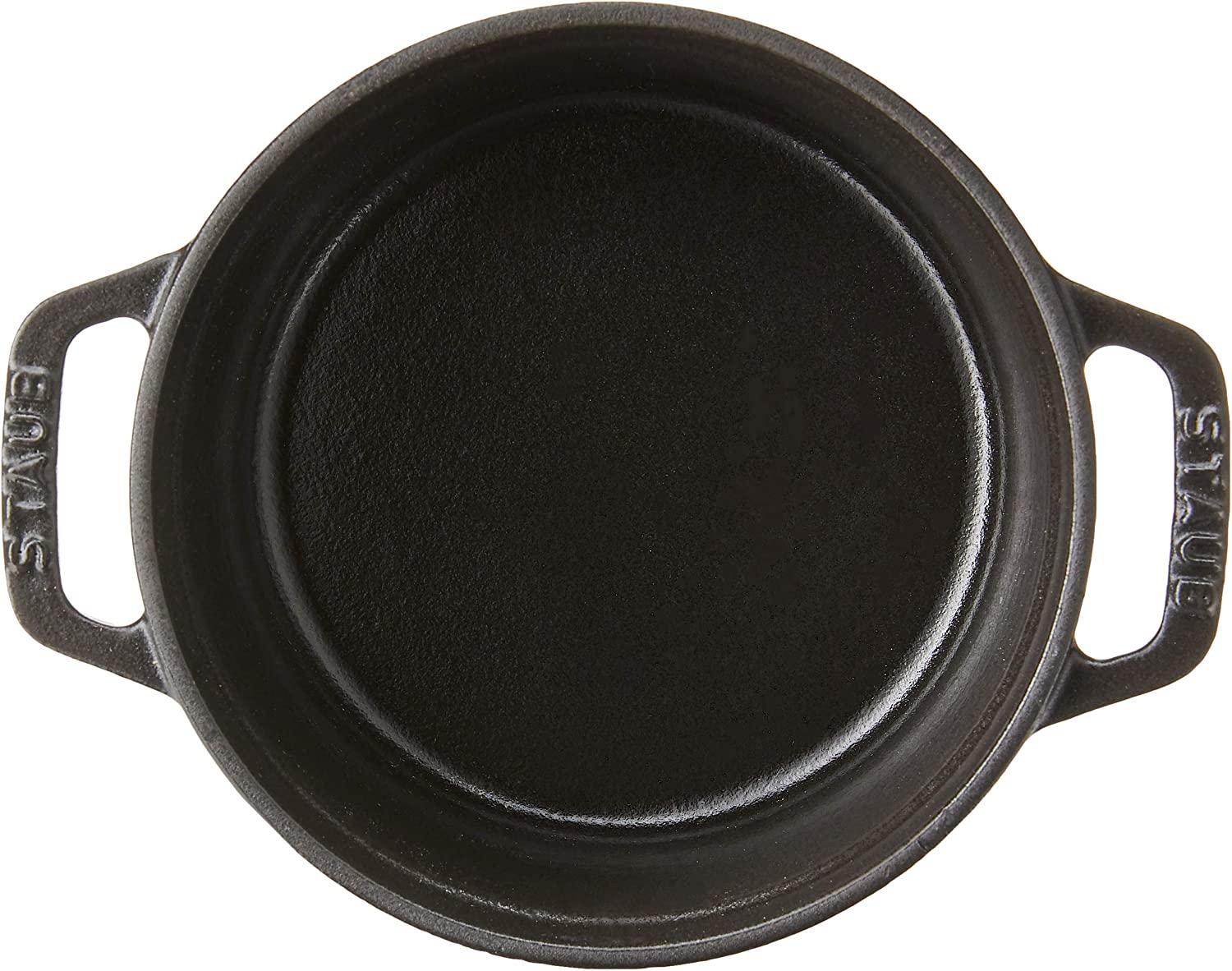 Staub Cast Iron 0.5-qt Round Cocotte - Matte Black, Made in France