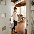 Camelot Aged Bronze Touch Electronic Deadbolt and Front Entry Door Handle with Accent Door Lever