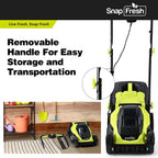 SnapFresh Cordless Lawn Mower, 14 Inch Electric Lawn Mower with Brushless Motor, 20v 4.0ah Battery and Charger, with 2-in-1 Grass Bag, Push Lawn Mower
