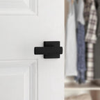 BrSquare Matte Black Hall/Closet Door Lever Featuring Microban