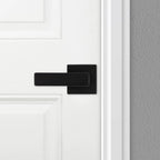 BrSquare Matte Black Hall/Closet Door Lever Featuring Microban