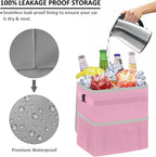 Vankor Car Trash Can for Car Cute, Car Trash Bag Bin Hanging Waterproof Automotive Car Garbage Cans Leak Proof Vehicle Trash Can Pink