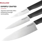 KitchenAid Classic Chef Knife Set, 3-Piece, Black