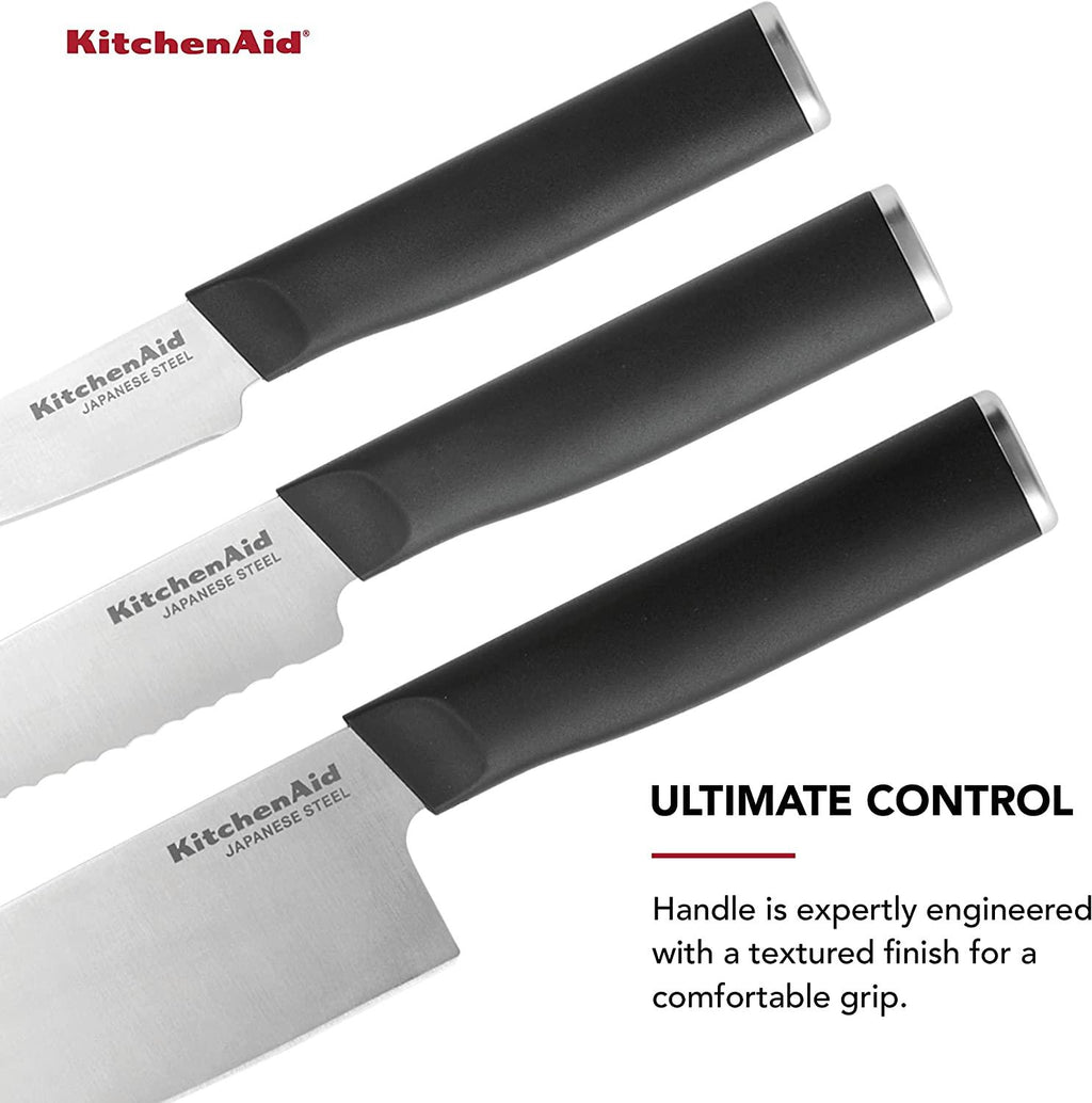 KitchenAid Classic Chef Knife Set, 3-Piece, Black