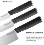 KitchenAid Classic Chef Knife Set, 3-Piece, Black