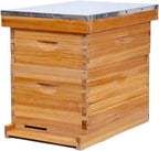 Honey Lake 8-Frame Bee Hive 1 Brood Beehive Box and 1 Medium Bee Hive Super Box,Bee Hives and Supplies Starter Kit Include Beehive Frames and Foundation Sheet
